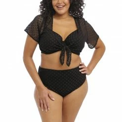 Elomi Swimwear Bazaruto Black Mid Rise Brief Bikini Bottom 800672 10 Elomi Swimwear Bazaruto Black Mid Rise Brief Bikini Bottom 800672