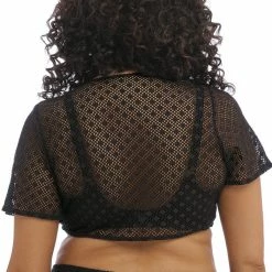 Elomi Swimwear Bazaruto Black Crochet Beach Top Cover Up 800696