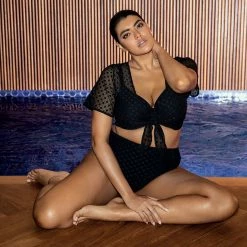 Elomi Swimwear Bazaruto Black Crochet Beach Top Cover Up 800696 10 Elomi Swimwear Bazaruto Black Crochet Beach Top Cover Up 800696