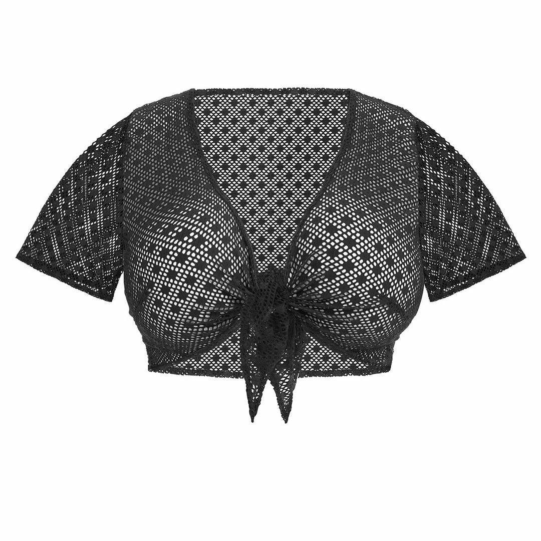 Elomi Swimwear Bazaruto Black Crochet Beach Top Cover Up 800696 7 Elomi Swimwear Bazaruto Black Crochet Beach Top Cover Up 800696