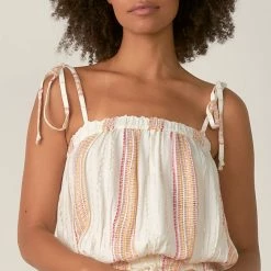 Elan Swimwear White Rose Crop Top Cover Up CTS10454