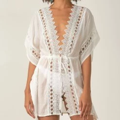 Elan Swimwear Vivi White Midi Tie Cover Up VCL025