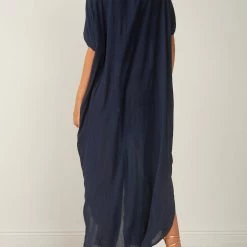 Elan Swimwear Navy Long Dress Cover Up RG9050