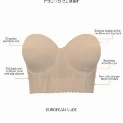 Parfait Elissa Euorpean Nude Beige Contour Longline Bustier Bra P50116