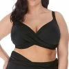 Elomi Swimwear Magnetic Twist Front Black Bikini Top 7193