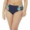 Elomi Swimwear Pina Colada Midnight Mid Rise Bikini Bottom 7264