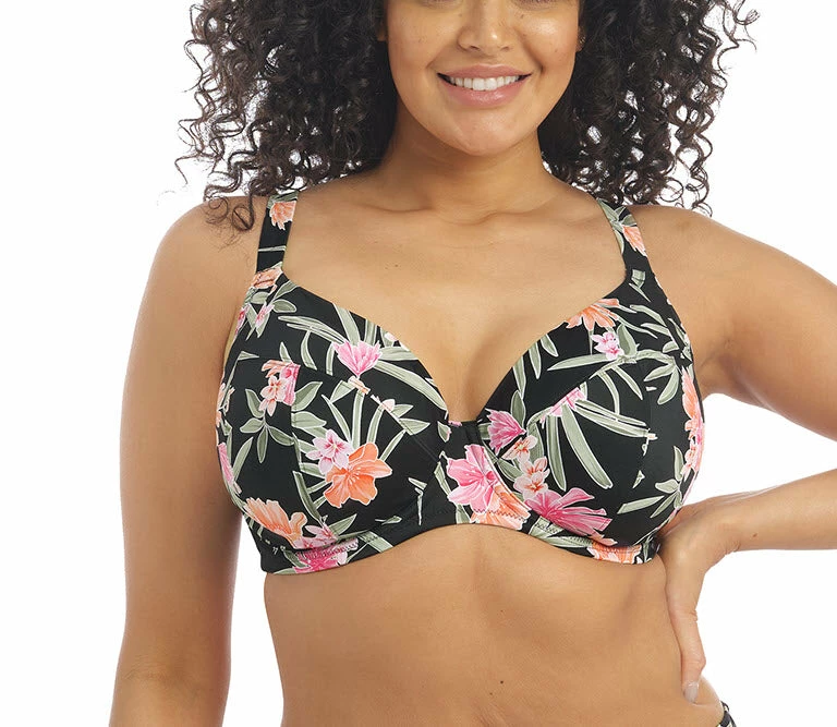 Bikini Tops Elomi Swimwear Dark Tropics Black Plunge Bikini Top 800102 3 Bikini Tops Elomi Swimwear Dark Tropics Black Plunge Bikini Top 800102