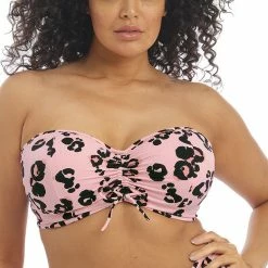 Elomi Swimwear Kambuku Pink Bandeau Bikini Top 800210 Bikini Tops