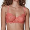 Skarlett Blue Entice Coral Glow Lace Balconette Bra 324143 Bras