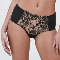 Skarlett Blue Entice Black Nylon Brief Panty 378143 Bra & Panty Sets