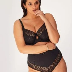 Panache Sculptresse Estel Black High Waist Brief Panty 9684 Bra & Panty Sets