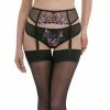 Fantasie Aurelia Black Lace Floral Garter Belt 101091