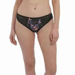 Fantasie Aurelia Black Lace Floral Thong Panty 101070