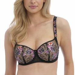 Fantasie Aurelia Black Unlined Floral Balconette Bra 101007 Bra & Panty Sets