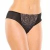 Bra & Panty Sets Fit Fully Yours Nicole Black Gold Tanga Thong Panty U2275