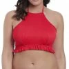 Freya Swimwear Nouveau Hi Neck Crop Top Bikini Top 6702 Red
