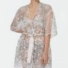 Lingerie Rya Sleepwear Iris Champagne Embroidered Cover Up Robe 564