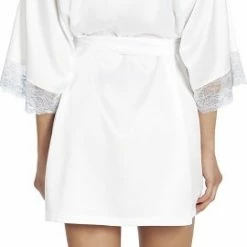 In Bloom Loungewear Bridal Ivory Satin The Mrs. Robe CHB030 Lingerie
