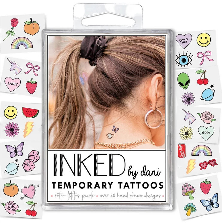 Inked By Dani Retro Littles Temporary Tattoos Accessories 3 Inked By Dani Retro Littles Temporary Tattoos Accessories