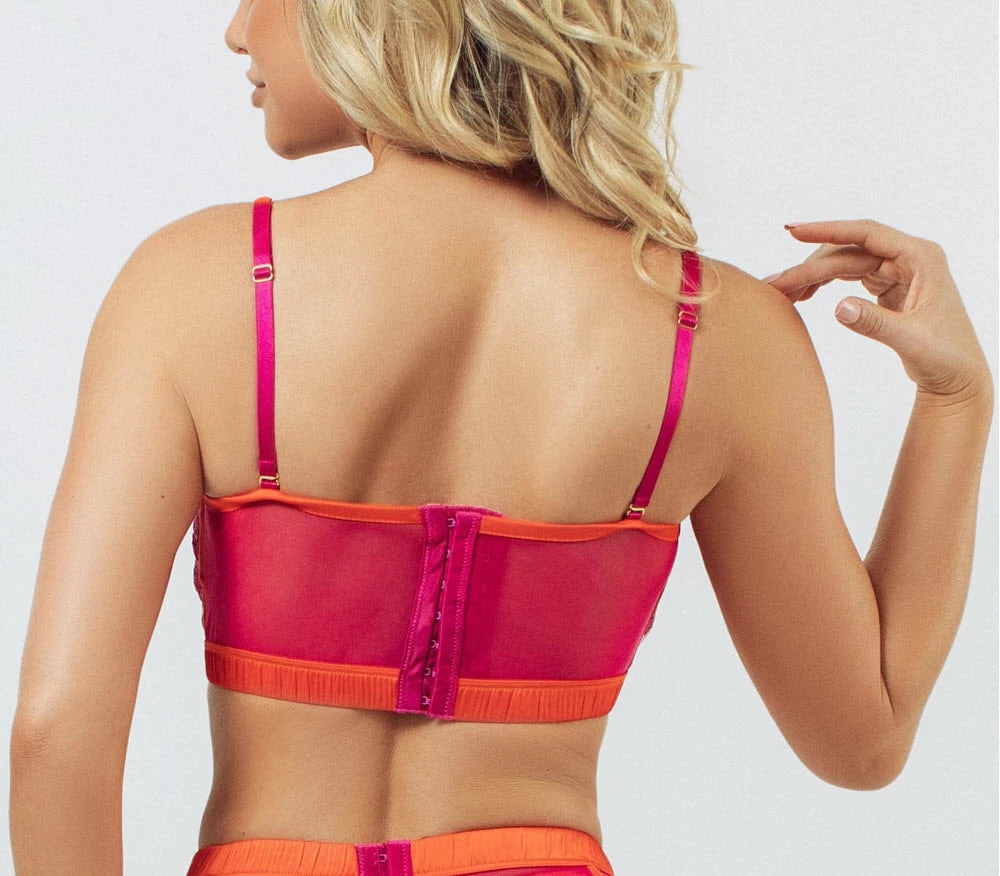 Bras Kilo Brava Embroidered Orchid And Cherry Tomato Bandeau Bralette Bra 11035 4 Bras Kilo Brava Embroidered Orchid And Cherry Tomato Bandeau Bralette Bra 11035