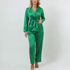 Kilo Brava Satin Collection Malachite Print And Orchid PJ Set 14013M PJS & Lounge