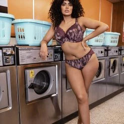 Elomi Lucie Mambo Pink & Red Snake Print Unlined Lace Bra 4490 Bras