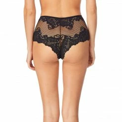 Le Mystere Lace Allure Black High Waisted Thong Panty 7946 Bra & Panty Sets