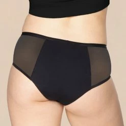 Panties Proof Leak Free Black Mesh Hipster Panty HR2003
