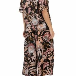 Midnight Bakery Loungewear Molly Crop Set Black Peach Floral MOL145 7 Midnight Bakery Loungewear Molly Crop Set Black Peach Floral MOL145