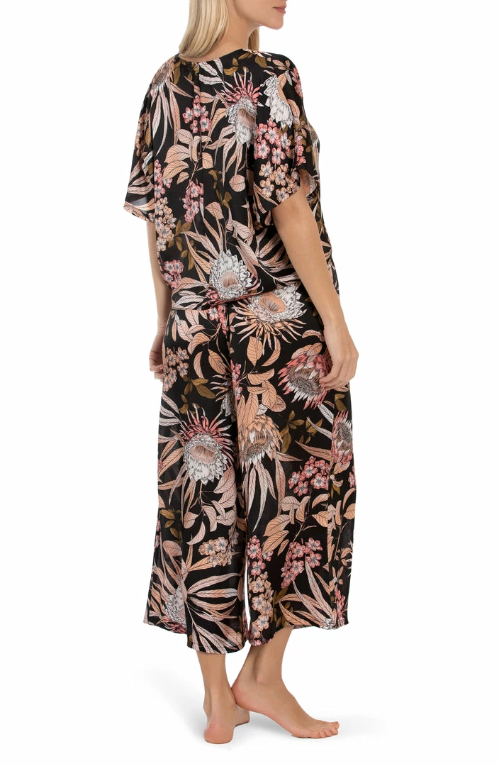 Midnight Bakery Loungewear Molly Crop Set Black Peach Floral MOL145 5 Midnight Bakery Loungewear Molly Crop Set Black Peach Floral MOL145