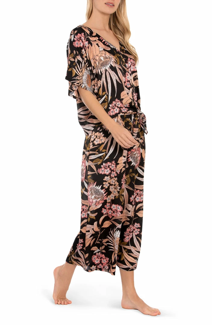 Midnight Bakery Loungewear Molly Crop Set Black Peach Floral MOL145 4 Midnight Bakery Loungewear Molly Crop Set Black Peach Floral MOL145