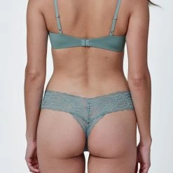 Skarlett Blue Obsessed Antique Glass Mist Lace Thong Panty 371111 Bra & Panty Sets