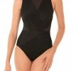 Miraclesuit Swimwear Solid Palma Illusionist Black One Piece 6518685DD
