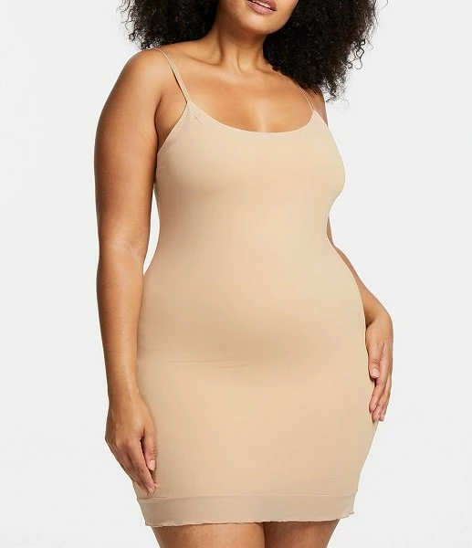 Montelle Round Neck Beige Mid Thigh Slip 9501 Full & Half Slips 4 Montelle Round Neck Beige Mid Thigh Slip 9501 Full & Half Slips