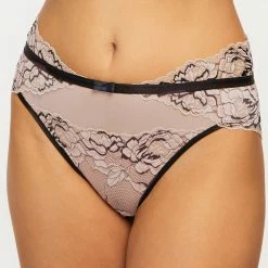 Montelle Parisian Kiss Black Taupe High Waist Panty 9463 Bra & Panty Sets