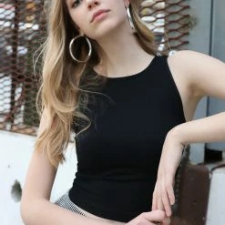 Nikibiki Ribbed High Neck Assorted Colors Crop Top 7559 PJS & Lounge