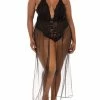 Oh La La Cheri Lingerie Jeana Black Plus Size Sheer Skirt 92-11156X
