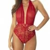 Oh La La Cheri Lingerie Aria Red Mesh Teddy 52-10990 1 Oh La La Cheri Lingerie Aria Red Mesh Teddy 52-10990