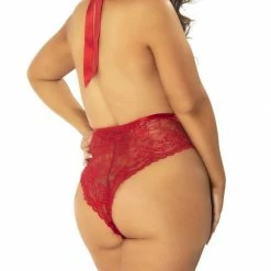 Oh La La Cheri Lingerie Aria Red Mesh Teddy 52-10990 9 Oh La La Cheri Lingerie Aria Red Mesh Teddy 52-10990