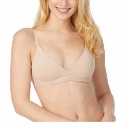 OnGossamer On Gossamer Sleek And Lace Champagne Wireless T Shirt Bra G9226 Bras
