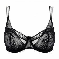 Bras Passionata By Chantelle Maddie Black Unlined Lace Demi Bra P47H1