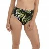Bikini Bottoms Fantasie Swimwear Palm Valley Black Leaf Print High Waist Bikini Bottom 6767