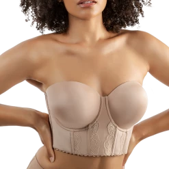 Parfait Elissa Euorpean Nude Beige Contour Longline Bustier Bra P50116