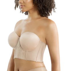 Parfait Elissa Euorpean Nude Beige Contour Longline Bustier Bra P50116