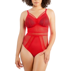 Parfait Mia Racing Red Stretch Wireless Bodysuit P6017 Lingerie