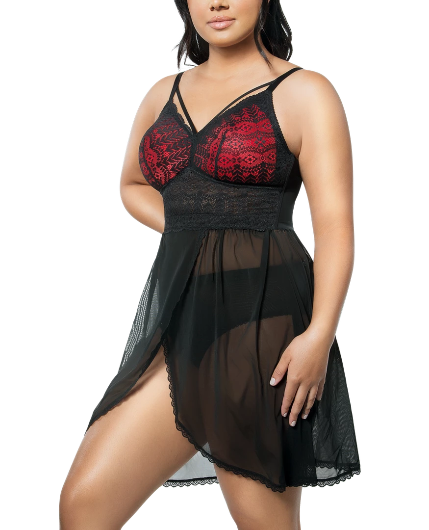 Lingerie Parfait Mia Lace Black And Red Wire Fre Lace Chemise 5959 8 Lingerie Parfait Mia Lace Black And Red Wire Fre Lace Chemise 5959
