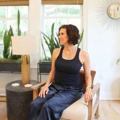 PJ Harlow Loungewear Charlie Navy Racerback Fitted Tank