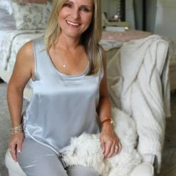 PJ Harlow Loungewear Jackie Dark Silver Cami