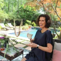 PJ Harlow Loungewear Roxxy Navy Satin Tee PJS & Lounge