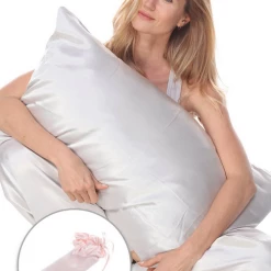 PJ Harlow Sleepwear Satin Standard Pillow Case With Scrunchie Assorted Colors PJS & Lounge